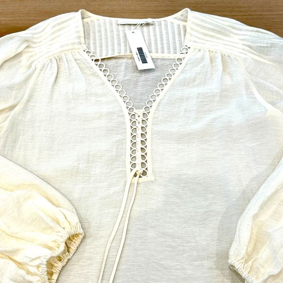 NWT* Jonathan Simkhai Rhodes Summer Lace Up Blouse - Women's Large - Picture 6 of 12